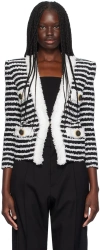 Balmain Black & White 4 Pocket Jacket In Eab Noir/blanc