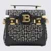 Balmain Bbuzz 23 Top-handle Bag In Monogram Jacquard In Ivorie/noir