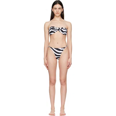 Balmain Black & White Bandeau Bikini