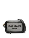 BALMAIN BLACK AND WHITE CHECKERED LOGO CROSSBODY BAG FOR WOMEN | SS24 COLLECTION