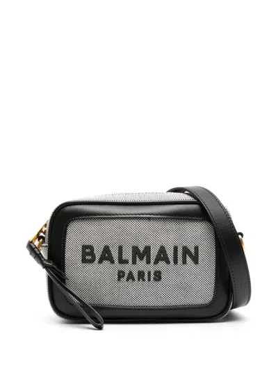 Balmain Black And White Checkered Logo Crossbody Bag For Women | Ss24 Collection