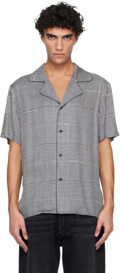 Balmain Black & White Pyjama Printed Prince Of Wales Shirt In Gray