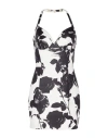 Balmain Floral-print Leather Minidress In White