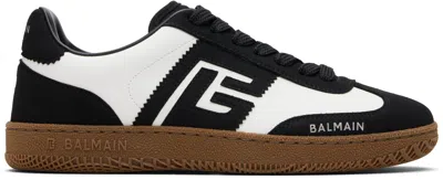 BALMAIN BLACK & WHITE SWAN SNEAKERS