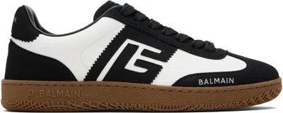 Balmain Swan Sneakers In Calfskin And Suede In Animal Print