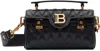 Balmain Black B-buzz 19-grid Padded Bag In 0pa Noir