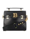 Balmain B-buzz 23 Black Leather Bag In Black