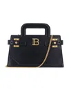 Balmain Structured Small B-buzz Handbag In Calf Leather In Black