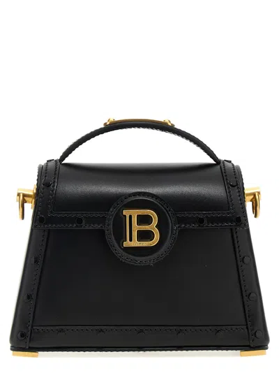 Balmain B-buzz Dynasty Leather Shoulder Bag In Black