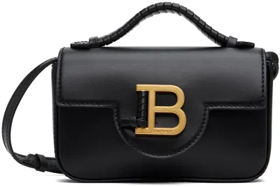 Balmain B-buzz Calfskin Mini Shoulder Bag In 0pa Noir