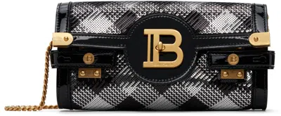 Balmain Black B-buzz Pouch 23 Bag In Eaw Noir/cristal Eaw
