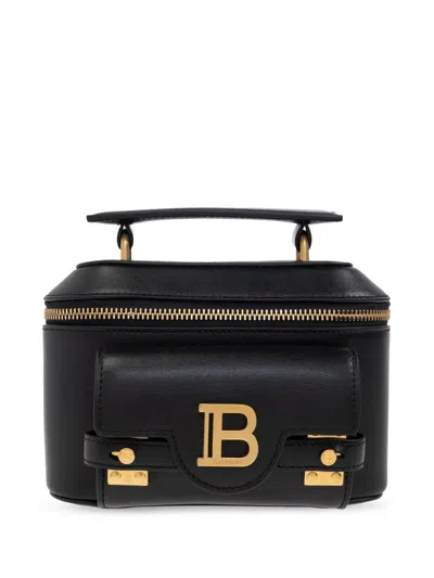 Balmain B-buzz Leather Vanity Crossbody Bag In Black