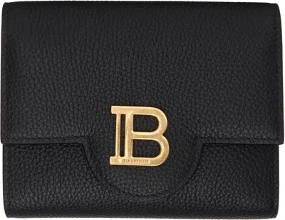 Balmain Black B-buzz Trifold Wallet In 0pa Noir
