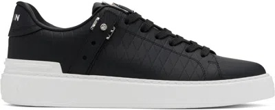 BALMAIN BLACK B-COURT B-BUZZ SNEAKERS