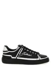 Balmain B-court Low-top Calfskin Sneakers In Black