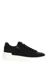 Balmain 'b-court B-buzz' Black Low Sneakers With Diamond Motif And Logo Patch On The Tongue In Black