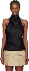 Balmain Halterneck Sleeveless Backless Draped Neckline Fitted Silhouette In Black