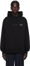 Balmain Black ' Couture' Label Hoodie In 0pa Noir