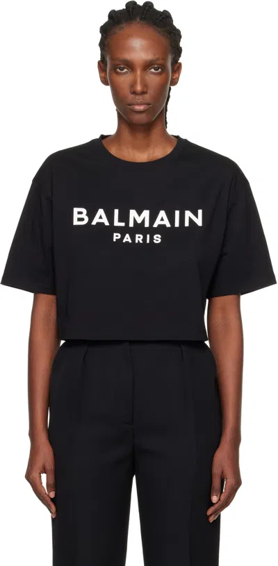 Balmain Black ' Paris' Print T-shirt
