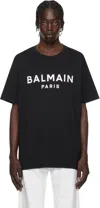 Balmain Printed T-shirt - Straight Fit In Eab Noir/blanc