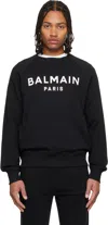 Balmain Black ' Paris' Printed Sweatshirt In Black