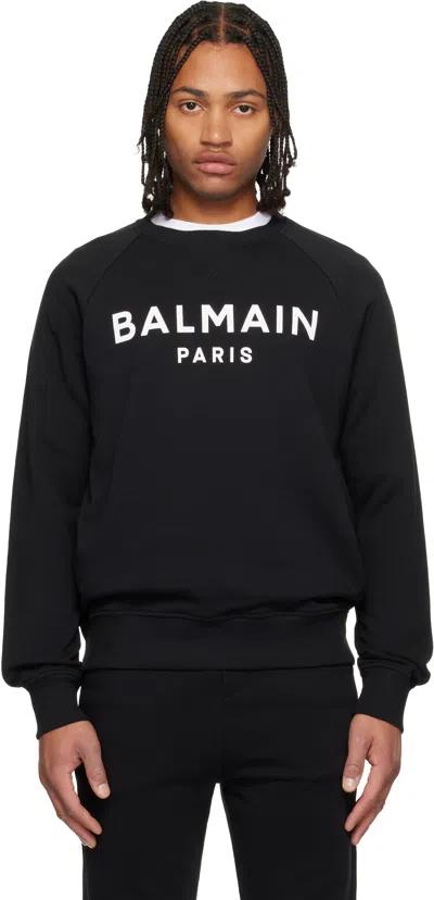 Balmain Black ' Paris' Printed Sweatshirt