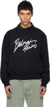 Balmain Black ' Paris' Sweatshirt In Blue