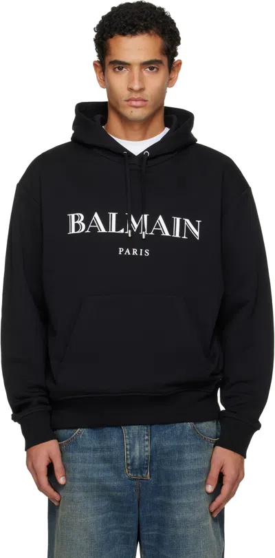Balmain Black '' Printed Hoodie