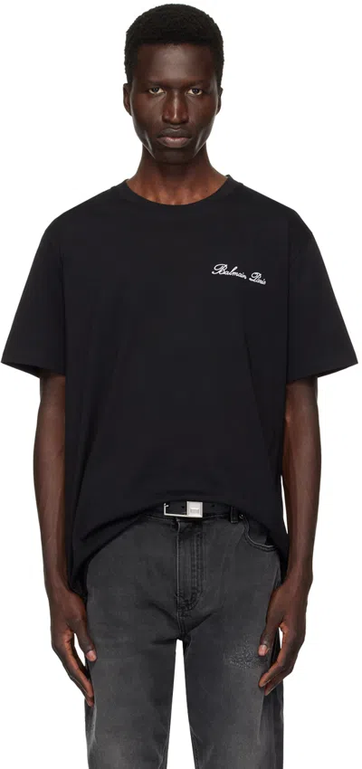 Balmain Black Cotton T-shirt