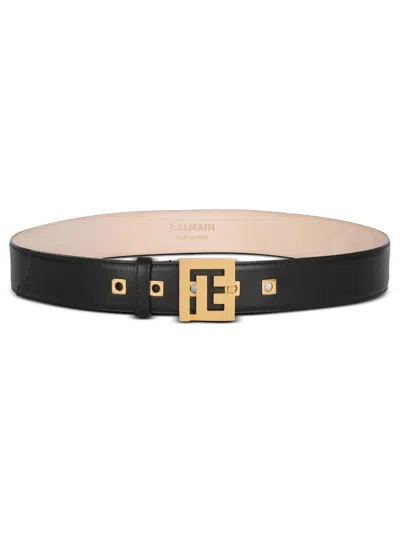 Balmain Black Belt Black Gold Logo Blow