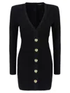 Balmain Short Dress In Black Viscose Blend In Black