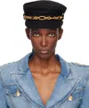 Balmain Brandebourg Wool Cap In Black