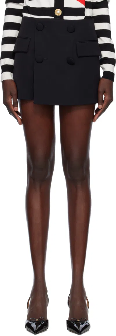 Balmain Black Buttoned 4 Pockets Gdp Skort In 0pa Noir