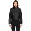 Balmain Black Buttoned Lambskin Biker Jacket In Black