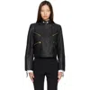 Balmain Black Buttoned Lambskin Biker Jacket In Black