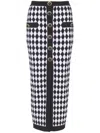 Balmain Buttoned Midi Skirt In Black