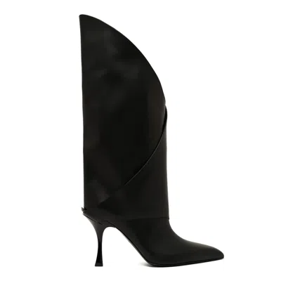 BALMAIN BALMAIN BLACK CALF LEATHER BOOTS