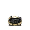Balmain Sync Mini Chain-embellished Leather Tote In Black