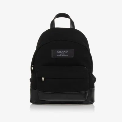 Balmain Black Canvas Backpack (32cm)