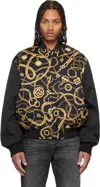 Balmain Chain Print Reversible Silk Bomber Jacket In Multi