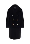 Balmain Black Coat For Girl In Black