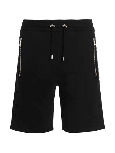 Balmain Black Cotton Bermuda Shorts