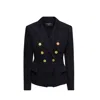 Balmain Black Cotton Blazer In Black