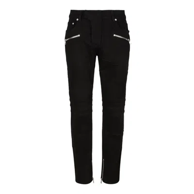 Balmain Black Cotton-blend Clothing Jeans