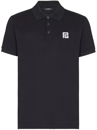 Balmain Black Cotton Classic Short Polo