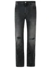 Balmain Black Cotton Jeans In Black