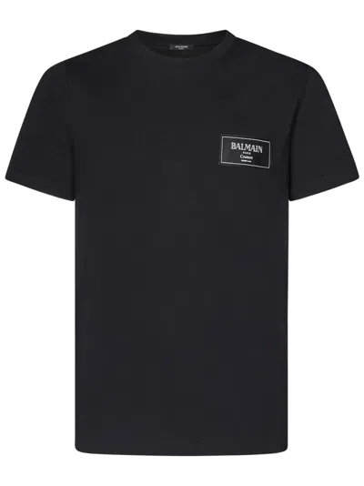 Balmain Black Cotton Jersey T-shirt With Couture Label