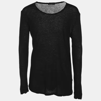 Pre-owned Balmain Black Cotton Knit Sweater M