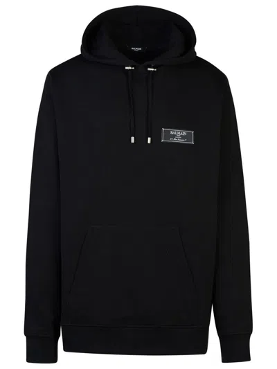 BALMAIN BALMAIN BLACK COTTON SWEATSHIRT