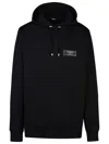 Balmain Logo-patch Cotton Hoodie In Black